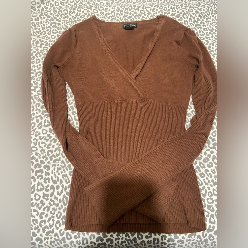 WetSeal Long sleeve Brown y2k super cute